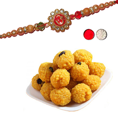 "Rakhi - ZR-5410 A-054 (Single Rakhi), 500gms of Laddu - Click here to View more details about this Product
